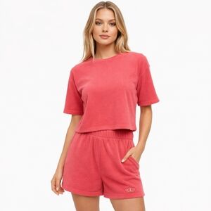 Juicy Couture Watermelon Pink Terry Lounge Set XL NWT 2PC Y2K